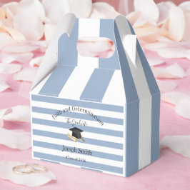 Caja Para Regalos Gable Favor Box Blue Stripe Graduate 2026