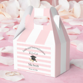 Caja Para Regalos Gable Favor Box Pink Stripe Graduate 2026