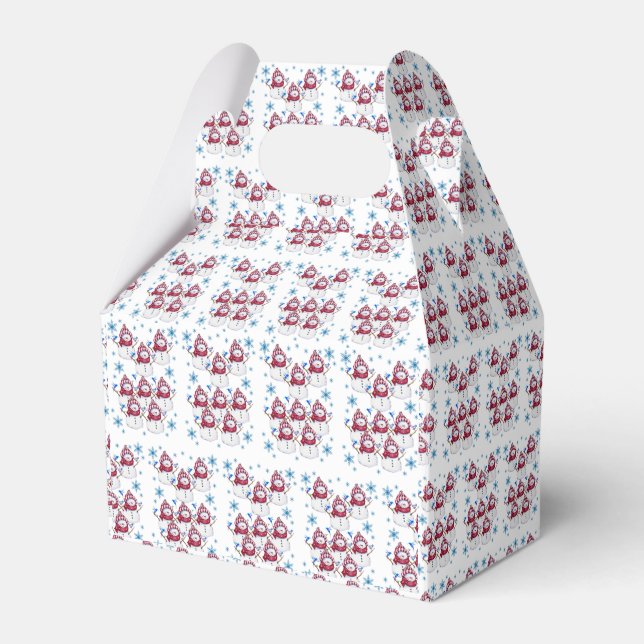 Caja Para Regalos Gable Favor Box Snowman (Front Side)
