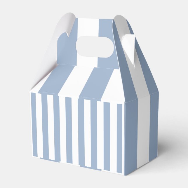 Caja Para Regalos Gable Favor Box Stripe Blue and White (Front Side)