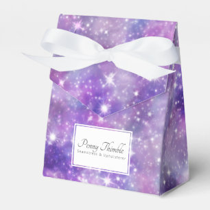 Caja Para Regalos Galaxia púrpura y estrellas