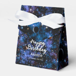 Caja Para Regalos Galaxias, estrellas y planetas coloridos
