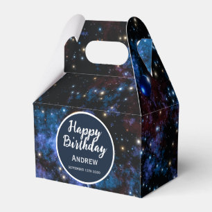 Caja Para Regalos Galaxias, estrellas y planetas coloridos