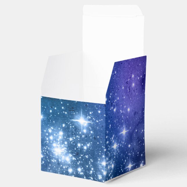 Caja Para Regalos Galaxy Lovers Starry Space Blue Sky White Sparkles (Abierto)