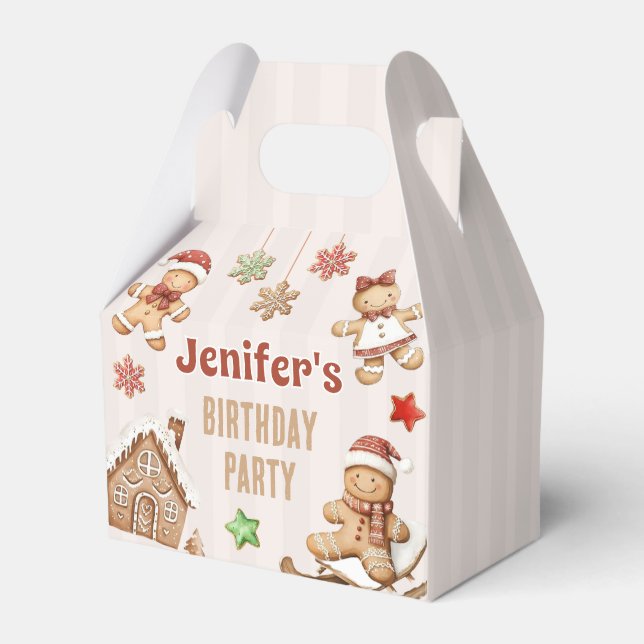 Caja Para Regalos Galleta de Jengibre de Cumpleaños de Navidad (Front Side)