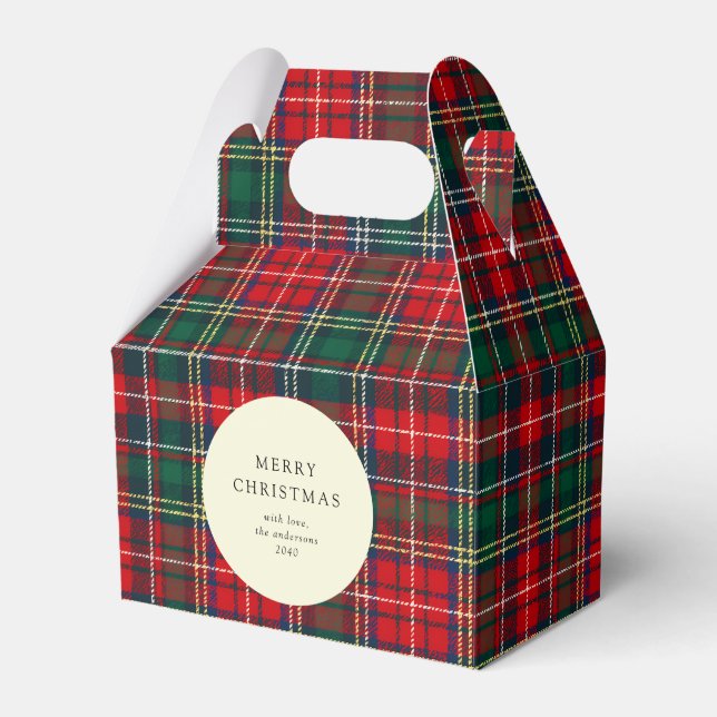 Caja Para Regalos Galleta Navideña Clásica de Cuadros Tartán (Front Side)