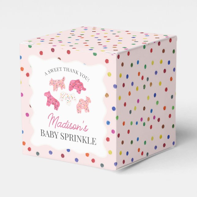 Caja Para Regalos Galletas de animales rosados con espuma de bebé (Costado Anverso)