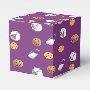 Caja Para Regalos Galletas y leche en morado