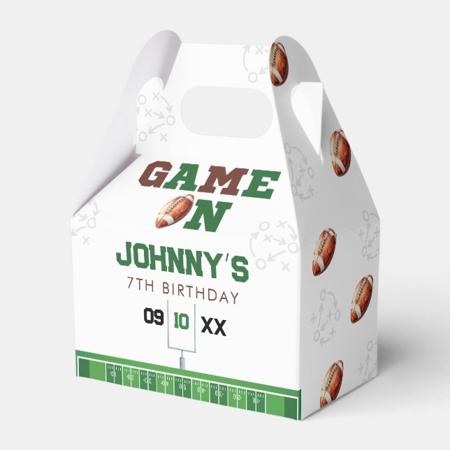 Caja Para Regalos Game On American Football Birthday (Front Side)
