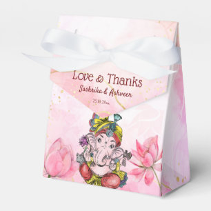 Caja Para Regalos Ganesha rosado loto India gracias favores