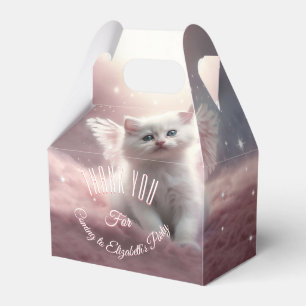 Caja Para Regalos Gatito rosa caprichoso con alas de ángel