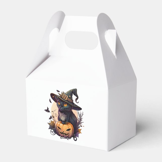 Caja Para Regalos Gato de bruja para Halloween (Front Side)