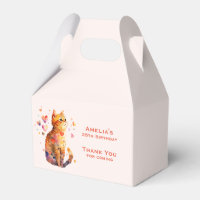Gato de Tabby con corazón Fiesta Gracias