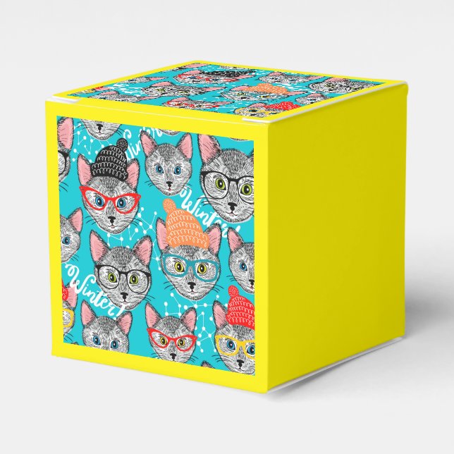 Caja Para Regalos Gato en el gorra (Costado Anverso)