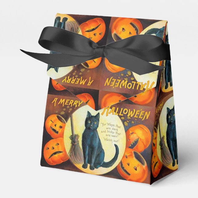 Caja Para Regalos Gato Falln Merry Halloween (Front Side)