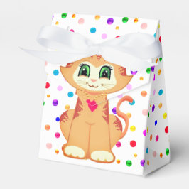 Caja Para Regalos Gato gatito naranja atigrado lindo & Confeti Graci