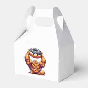 Caja Para Regalos Gato Musculoso Levantando Donut