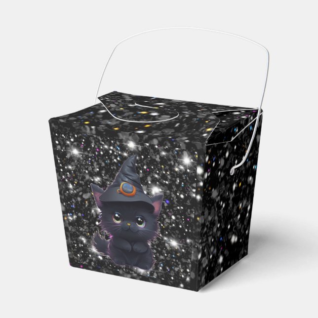 Caja Para Regalos Gato negro chiflado de Halloween (Front Side)