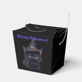 Caja Para Regalos Gato negro chiflado de Halloween
