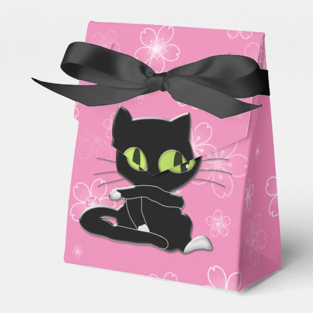 Caja Para Regalos gato negro con calcetines blancos (Front Side)