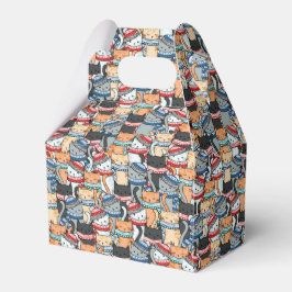 Caja Para Regalos Gatos en estafas de invierno y patrón de Gorras
