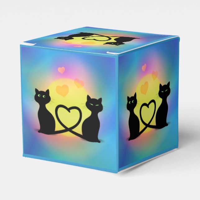 Caja Para Regalos Gatos enamorados (Costado Anverso)