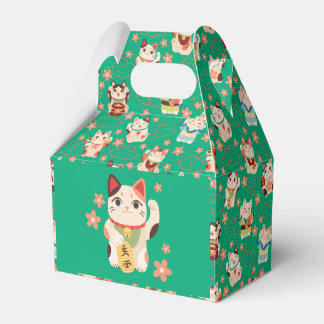 Caja Para Regalos Gatos Maneki Neko Afortunados