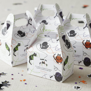 Caja Para Regalos Gatos negros y Yarn Halloween enmarañados a la per