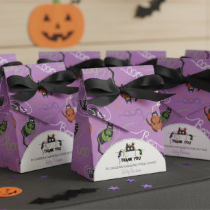 Caja Para Regalos Gatos negros y Yarn Halloween enmarañados a la per