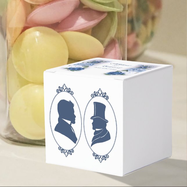 Caja Para Regalos Gay Grooms Regency Blue Rosas (Subido por el creador)