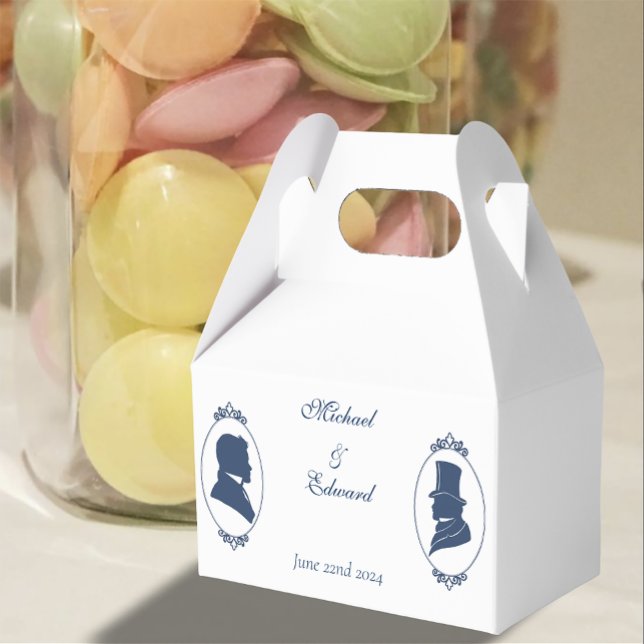Caja Para Regalos Gay Grooms Regency Blue Rosas (Subido por el creador)