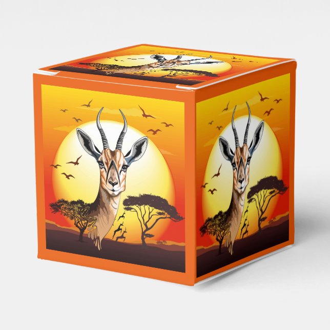 Caja Para Regalos Gazelle Animal salvaje Antelope africano (Costado Anverso)