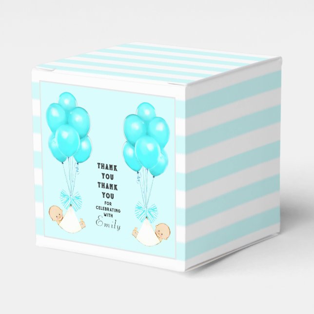 Caja Para Regalos Gemelos Baby Shower Boy (Costado Anverso)