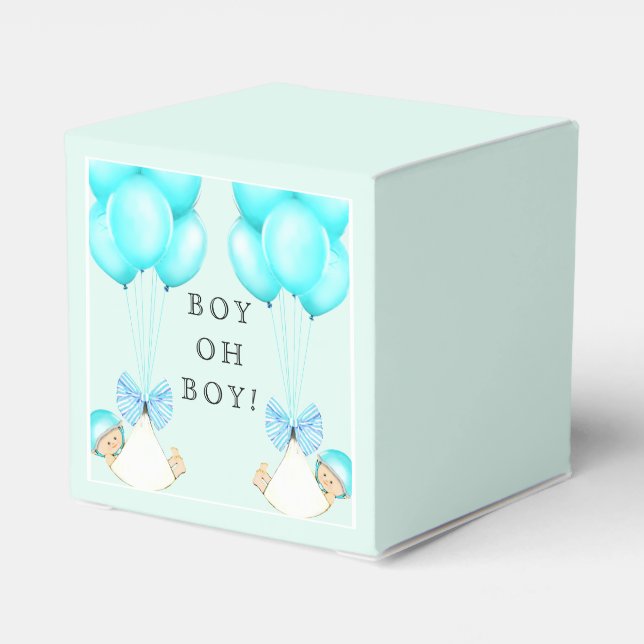 Caja Para Regalos Gemelos Baby Shower Boy (Reverso Costado)