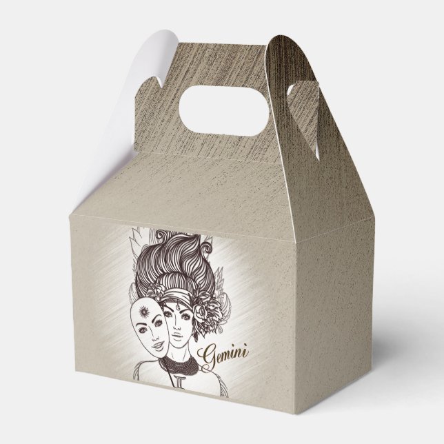 Caja Para Regalos Gemini Masked Lady Zodiac Rustic (Front Side)