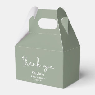 Caja Para Regalos Género Neutral Ducha para bebé Verde Guión de agra