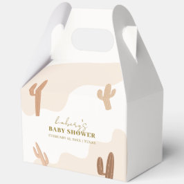 Caja Para Regalos Género Neutral Moderno Boho Cactus Baby Shower