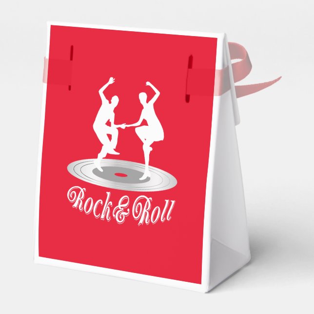 Caja Para Regalos Gente bailando rock y roll (Reverso)