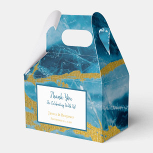 Caja Para Regalos Geoda Ágata Personalizada Piedra Preciosa Azul y D