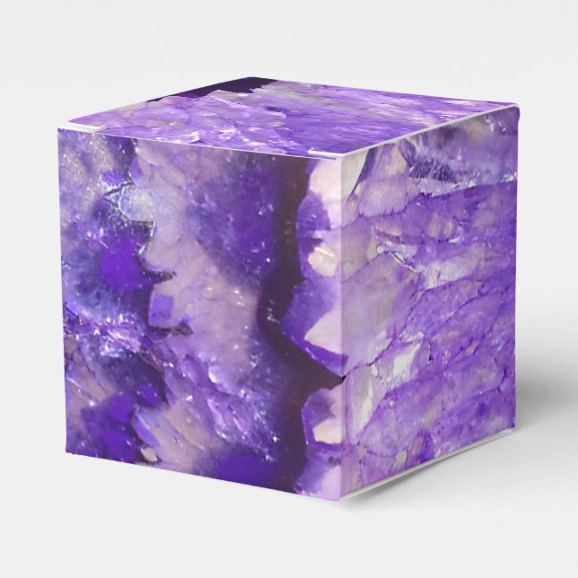 Caja Para Regalos Geode de Ageo Púrpura Caída (Costado Anverso)