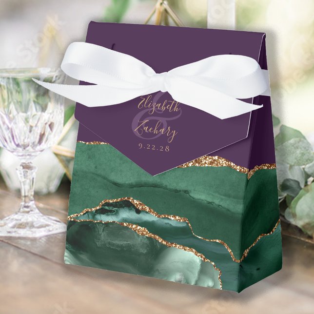 Caja Para Regalos Geode moderno Geode Emerald Green Gold Purple (Subido por el creador)