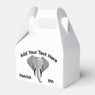 Caja Para Regalos Geometría Elephant Head Age Name Textos