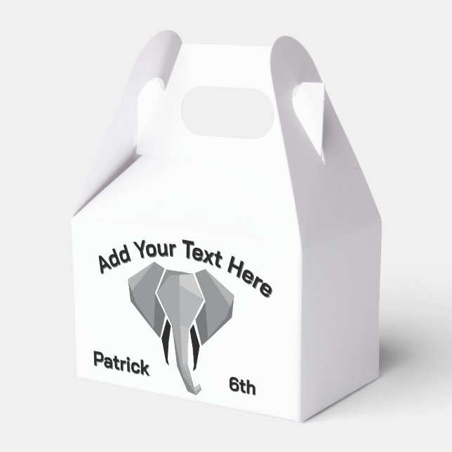 Caja Para Regalos Geometría Elephant Head Age Name Textos (Front Side)