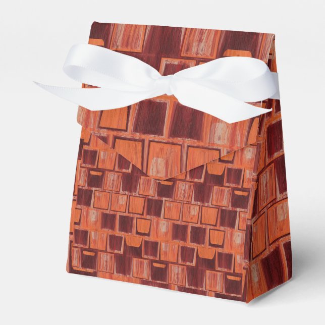 Caja Para Regalos Geométrico rojo y Naranja (Front Side)