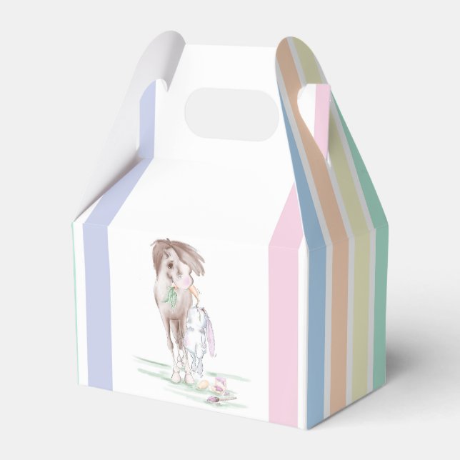 Caja Para Regalos Geschenkverpackung Osterbild, Pferd und Osterhase (Front Side)