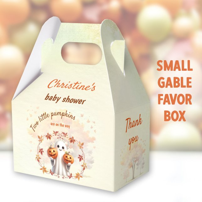 Caja Para Regalos Ghost Ghost Unisex Baby Shower (Twins Baby Shower Small Gable Favor Boxes - You can choose from 3 sizes of these gable favor boxes)
