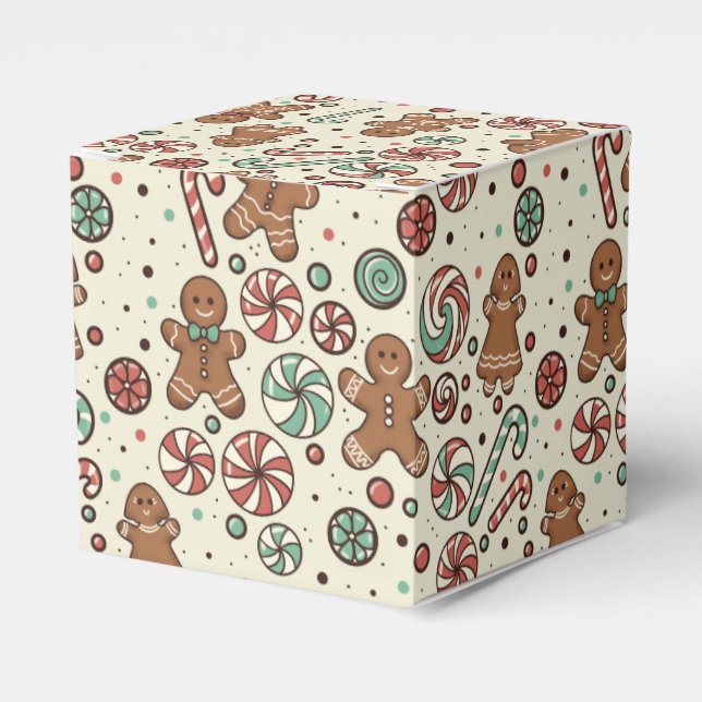 Caja Para Regalos Gingerbread Delight Favor Box (Costado Anverso)