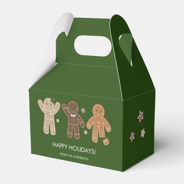 Caja Para Regalos Gingerbread Men Holiday Favor Box (Front Side)