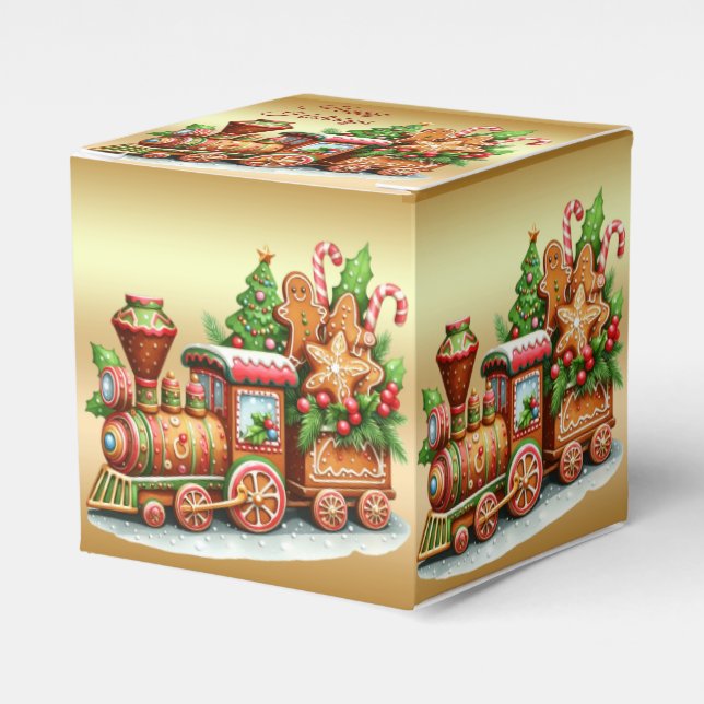 Caja Para Regalos Gingerbread Train Holiday Box (Costado Anverso)