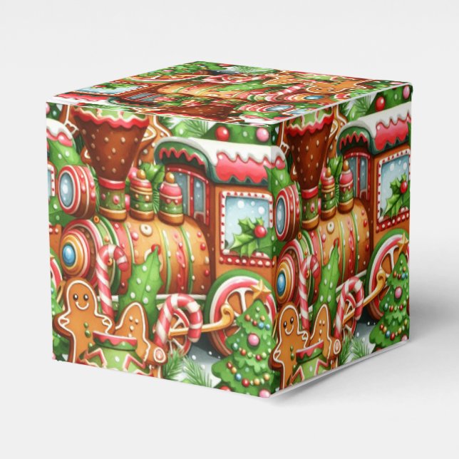 Caja Para Regalos Gingerbread Train Holiday Box (Costado Anverso)